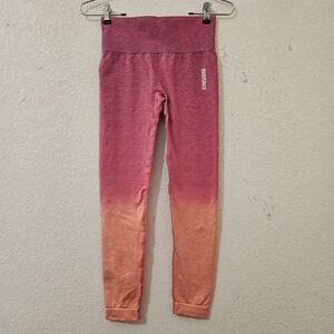 Gymshark Ombre Orange Marl/pink Seamless Leggings